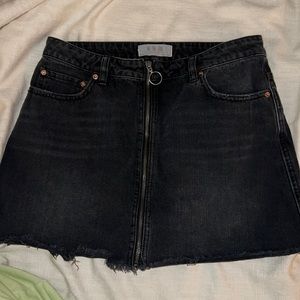 Free people denim zip skirt